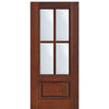 3/4 Lite 1-Panel 4-Lite SDL Fiberglass Entry Door