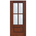 3/4 Lite 1-Panel 4-Lite SDL Fiberglass Entry Door