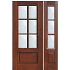3/4 Lite 1 Panel 6 Lite SDL, Fiberglass Entry Door with One Sidelite