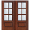 3/4 Lite 1 Panel 6 Lite SDL, Fiberglass Double Entry Door