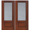 3/4 Lite Fiberglass Exterior Double Door with Privacy or Clear Glass