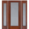 80" Tall Full Lite Fiberglass Exterior Door with Privacy or Clear Glass and Two Sidelites