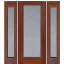 80" Tall Full Lite Fiberglass Exterior Door with Privacy or Clear Glass and Two Sidelites