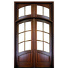 8ft. Tall Pre-hung Mahogany Double Entry Doors and 4-Lite Transom