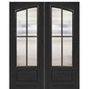 FiberCraft Fiberglass Double Entry Door with Square Top Arch Design and 4-Lite SDL Glass