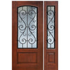 1 Panel Arch Lite St Charles Fiberglass Entry Door with Sidelite