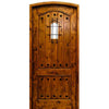 Pre-hung 42"x96"x2-1/4" Arch Top Knotty Alder 2-Panel Eyebrow Top Panel with Speakeasy and Clavos