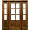 Knotty Alder 6-Lite TDL Entry Door with Matching Sidelites and Grooved Bottom Panel