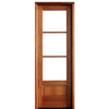 3-Lite TDL Mahogany Entry Door with Clear Beveled Low-E Glass