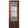8'-0" Tall Mahogany 3/4 Lite Door with Barcelona Wrought Iron Grille