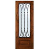 8'-0" Tall Knotty Alder 3/4 Lite Door with Warwick Wrought Iron Grille