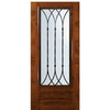 6'-8" Tall Knotty Alder 3/4 Lite Door with Warwick Wrought Iron Grille