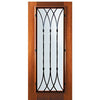 6'-8" Tall Mahogany Full Lite Door with Warwick Wrought Iron Grille