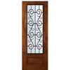 8'-0" Tall Knotty Alder 3/4 Lite Door with St. Charles Wrought Iron Grille
