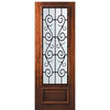8'-0" Tall Mahogany 3/4 Lite Door with St. Charles Wrought Iron Grille