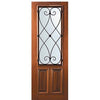 8'-0" Tall Mahogany 2/3 Lite Door with Charleston Wrought Iron Grille