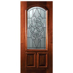 6'-8" Arch Lite Mahogany Wood Entry Door with Brazos Decorative Glass