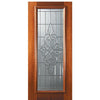 6'-8" Full Lite Mahogany Wood Entry Door with Courtlandt Decorative Glass