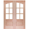 7231SP-80 | 96" Tall 6-Lite 1 Panel Mahogany TDL Double Entry Door with Arched and Insulated, Beveled Glass
