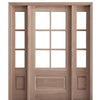 6 Lite 1 Panel Mahogany Door and Two 14" 3 Lite 1 Panel Sidelites with Insulated, Beveled Glass