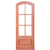 Prehung 6 Lite 1 Panel Arch Top Mahogany TDL Door with Insulated, Beveled Glass