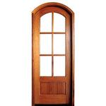 Pre-hung 36''x96'' Arch Top Mahogany TDL 6-Lite Entry Door
