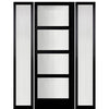 NP 4 Lite 4-Block 2 Sidelites Smooth FG | Narrow Profile 4 Lite 4-Block 2 Sidelites Smooth Fiberglass Entry Door