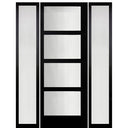 NP 4 Lite 4-Block 2 Sidelites Smooth FG | Narrow Profile 4 Lite 4-Block 2 Sidelites Smooth Fiberglass Entry Door