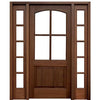 Brentwood 4-Lite Mahogany Entry Door and Two 5-Lite Sidelites with Clear Beveled Low-E Glass