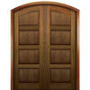 Pair of Solid Mahogany 4 Panel Double Arch Top Doors