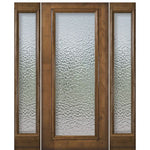 Full Lite Solid Knotty Alder Exterior Door with Matching Sidelites