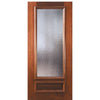 1 Panel Solid Mahogany Exterior Door with a 3/4 Lite