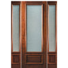 96" Tall 1 Panel Solid Mahogany Exterior Door with a 3/4 Lite and Matching Sidelites