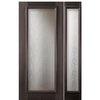 Solid Mahogany Full Lite Glass Entry Door with Matching Sidelite