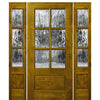 36"x80" 6 Lite 1 Panel Bottom Knotty Alder Exterior Single Door with Matching 3 Lite Sidelites