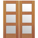 TDL MAH 3 Lite 68-2 | 80" Tall 3 Lite Mahogany Entry Double Doors