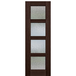 96" Tall 4 Lite Mahogany Entry Door 