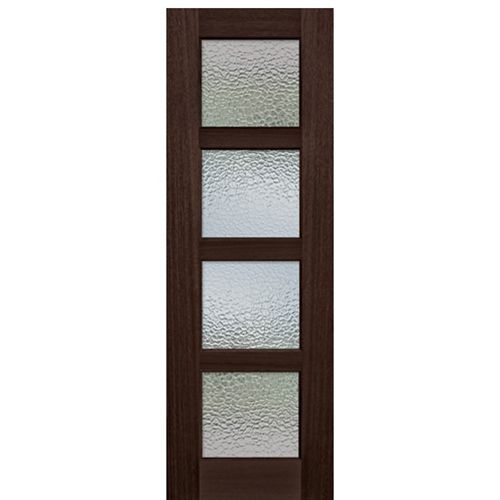 96" Tall 4 Lite Mahogany Entry Door 