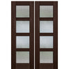 Pair of 96" Tall 4 Lite Mahogany Entry Double Doors