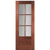 96" Tall 6 Lite 1 Panel Bottom Mahogany Exterior Single Door