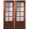 Pair of 96" Tall 8 Lite Mahogany Entry Double Doors