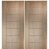 Pair of 80" Tall Modern Mahogany Flush Exterior Doors