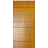 80" Tall Modern Mahogany Exterior Door with 6 Horizontal Grooves