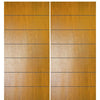 Pair of 80" Tall Modern Mahogany Exterior Doors with 6 Horizontal Grooves
