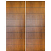 Pair of 96" Tall Mahogany Contemporary Entry Doors with 7 Horizontal Grooves