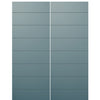Flush Smooth Skin Fiberglass Exterior Double Doors with Horizontal Grooves