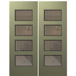 96" (8'-0") Tall Contemporary 4-Lite Smooth Skin Fiberglass Double Doors