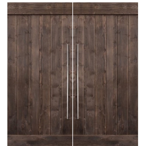 Knotty Alder Plank Double Barn Door