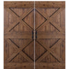 Knotty Alder Double X Double Barn Door