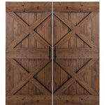 Knotty Alder Double X Double Barn Door